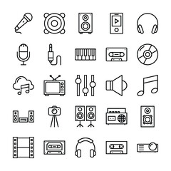 Music, Video, Multimedia, Cinema Vector Icons 1