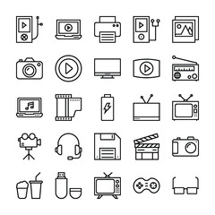 Music, Video, Multimedia, Cinema Vector Icons 3