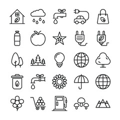 Naklejka premium Nature, Park Vector Icons 2