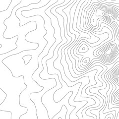 Abstract Topographic Contour Map Template. Abstract composition of black circles and lines on a white background. EPS10 Vector