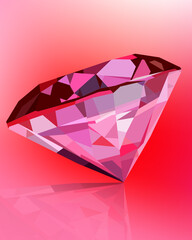 Pink diamond vector