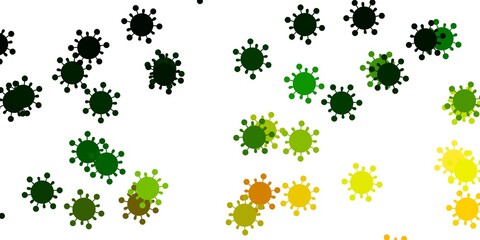 Light green, red vector pattern with coronavirus elements.