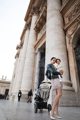 daughter and woman in Rome
