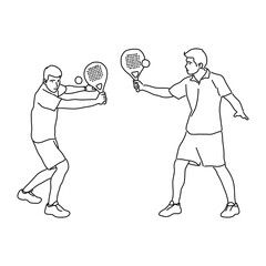 Tennis Player Character Line Art