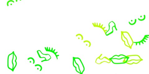 Light Green, Yellow vector backdrop with woman's power symbols.