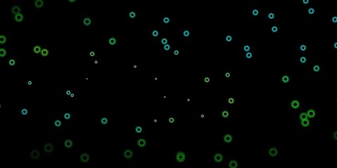 Dark blue, yellow vector texture with disease symbols.