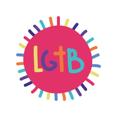 pride parade lgbt community, celebration cartoon colored rainbow label