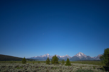 The Teton Mountain Range from Willow Flats overlook in Grand Teton National Park, Wyoming