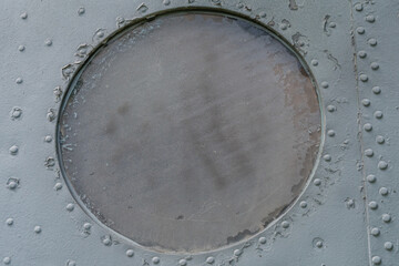 Round gray port window