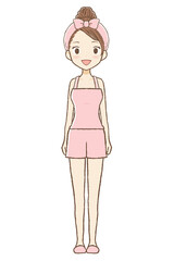 ルームウエアの女の子