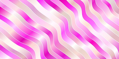 Light Pink vector background with lines. Abstract illustration with gradient bows. Template for cellphones.