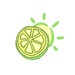 Creative design of lemon and sun illustration