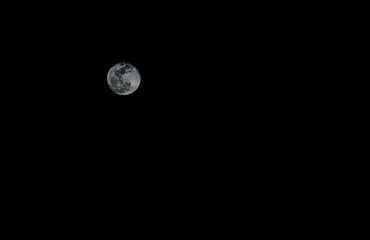 Full moon in a night sky