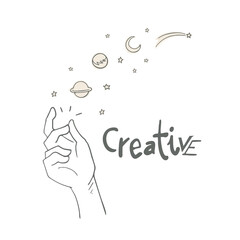 Design of snap hand and creative message