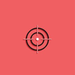 sight, vector icon isolated on a red background