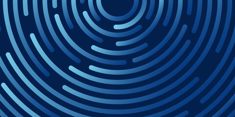 Blue background with UI HUD screen tech system innovation concept template. Vector illustration design. Abstract geometric vector background with texture from concentric circles