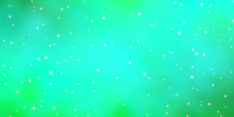 Light Green vector background with small and big stars. Blur decorative design in simple style with stars. Pattern for wrapping gifts.