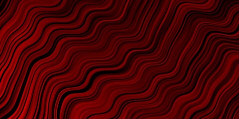 Dark Red vector template with curved lines. Colorful abstract illustration with gradient curves. Best design for your ad, poster, banner.