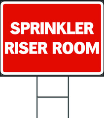 Sprinkler riser room yard sign design template. Vector Format white background.