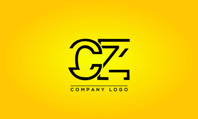 Unique, Modern, Elegant and Geometric Style Typography Alphabet CZ letters logo Icon