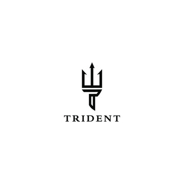 initial T for trident logo vector