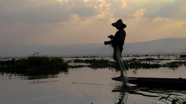 Fishing on Inle Lake, Myanmar