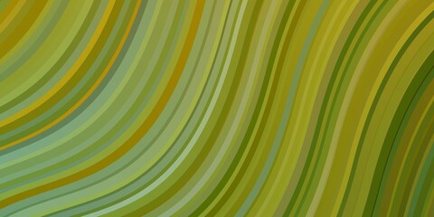 Light Green, Yellow vector template with curved lines. Colorful illustration, which consists of curves. Pattern for commercials, ads.