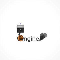 Vector icon of automotive engine