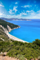 Famous Mirtos beach on Greece island Cephalonia