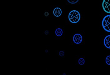 Dark Blue, Green vector template with esoteric signs.