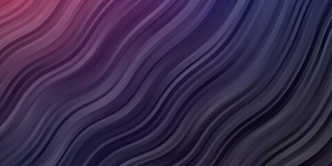 Dark Purple vector template with curved lines. Abstract illustration with bandy gradient lines. Template for cellphones.