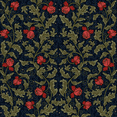 Vintage floral decorative pattern. Victorian-style.