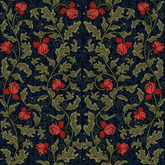 Vintage floral decorative pattern. Victorian-style.