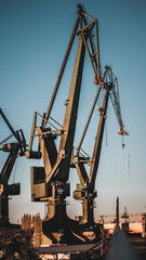 cranes in harbor
