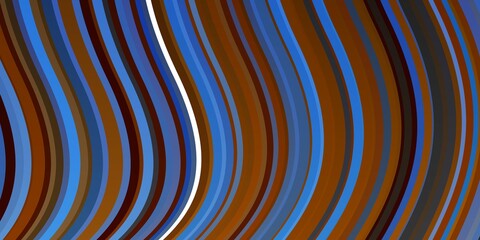 Light Blue, Yellow vector layout with wry lines. Colorful abstract illustration with gradient curves. Template for your UI design.