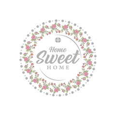 Typography quote Home sweet home For housewarming posters, greeting cards, home decorations.Vector illustration.