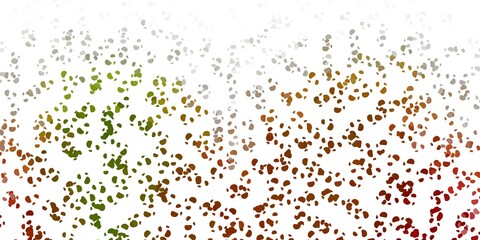 Light green, yellow vector texture with memphis shapes.