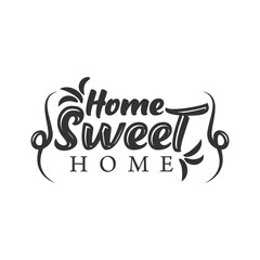 Typography quote Home sweet home For housewarming posters, greeting cards, home decorations.Vector illustration.