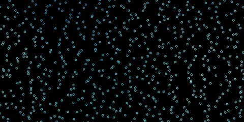 Dark BLUE vector template with neon stars. Shining colorful illustration with small and big stars. Theme for cell phones.