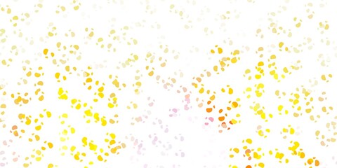 Light pink, yellow vector background with random forms.