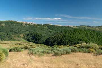 Fototapeta na wymiar Hiking route through the Peña Tremaya. Palencia. Spain