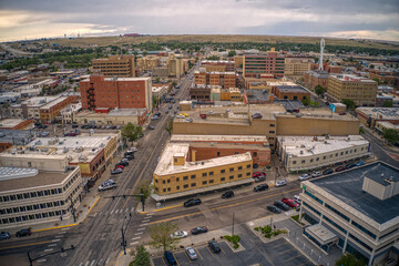 Obraz premium Aerial View of Casper, One of the largest Towns in Wyoming