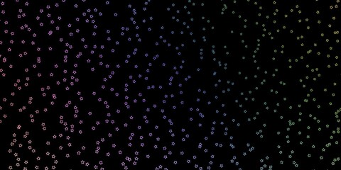 Dark Multicolor vector pattern with abstract stars. Shining colorful illustration with small and big stars. Design for your business promotion.