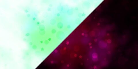 Vector background with circles, stars. Colorful illustration with gradient dots, stars. Pattern for trendy fabric, wallpapers.