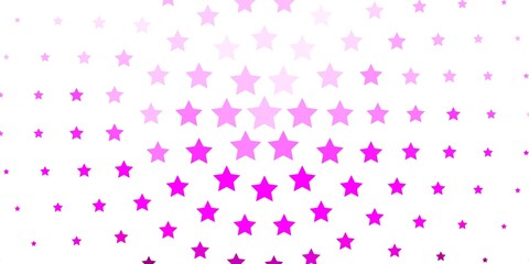 Light Purple, Pink vector pattern with abstract stars. Blur decorative design in simple style with stars. Pattern for wrapping gifts.