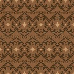 Obraz premium Simple flower motifs on Parang batik design with dark brown color