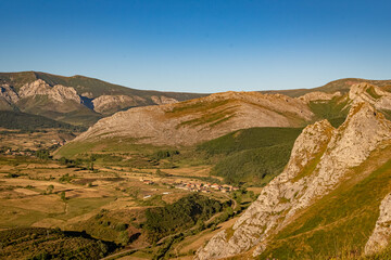 Panoramic view from the Peña Tremaya. Palencia. Spain