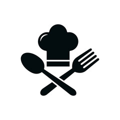 Chef hat icon vector logo illustration flat style