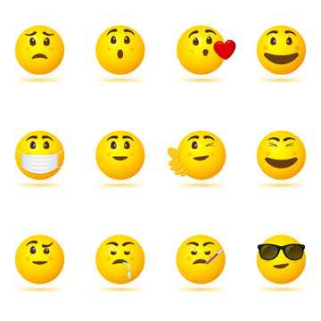 set of smileys with emotions