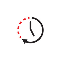 Clock icon vector logo design flat style illustration